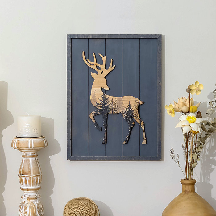 Millwood Pines Forest Deer Wood Wall Decor & Reviews Wayfair